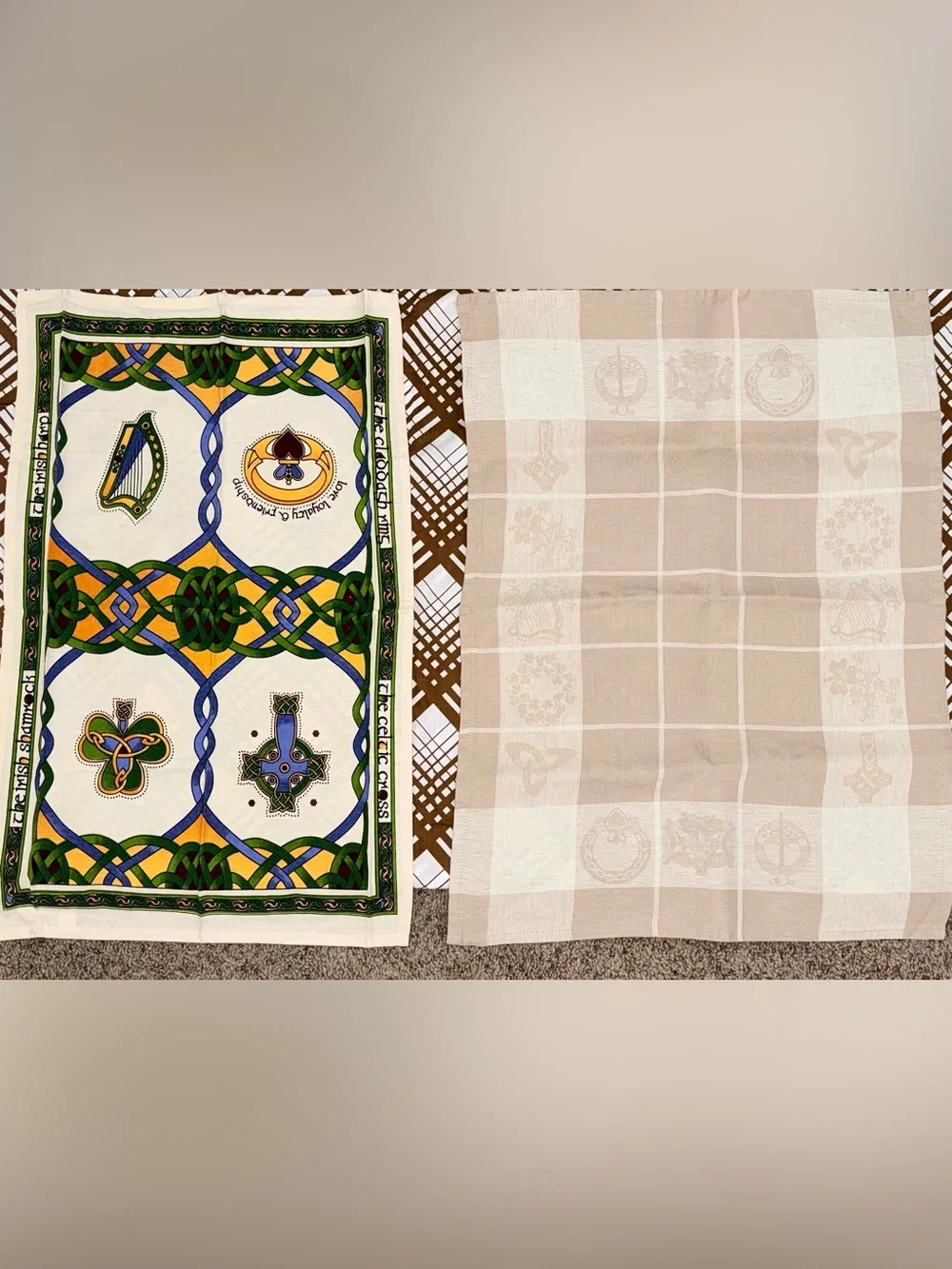 Irish Celtic Kitchen Tea Towels Lot of 2 Clara Crafts & Private Lives Collection